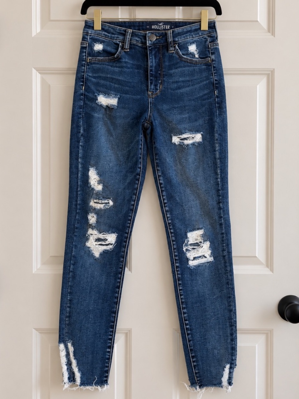 merican Eagle Distressed Skinny Jeans Dark Wash Size 4 Short